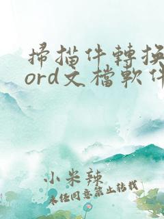 扫描件转换成word文档软件
