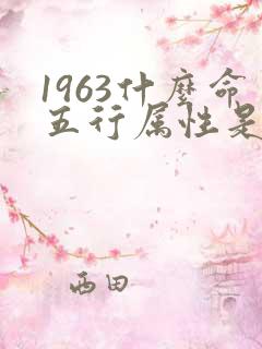 1963什么命五行属性是什么
