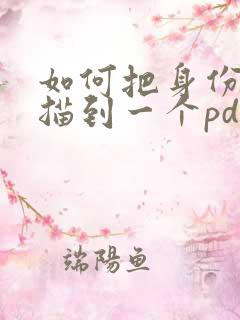 如何把身份证扫描到一个pdf