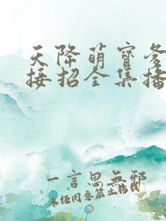 天降萌宝爹地快接招全集播放