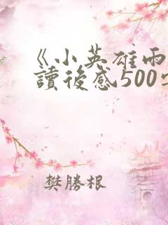 《小英雄雨来》 读后感500字