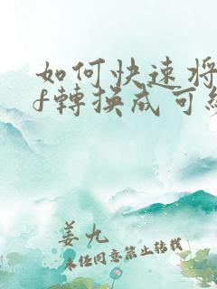 如何快速将pdf转换成可编辑的文档