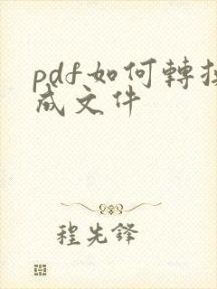 pdf如何转换成文件
