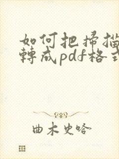 如何把扫描文件转成pdf格式