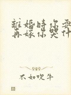 离婚时你耍狠我再嫁你哭什么小说