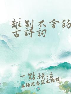 离别不舍的唯美古诗词