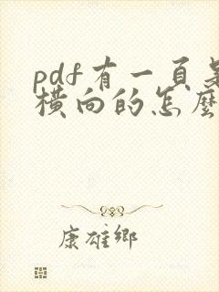 pdf有一页是横向的怎么调