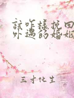 该咋样挽回老公外遇的婚姻