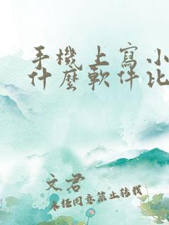 手机上写小说用什么软件比较好