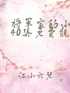 将军家的小娘子40集免费观看