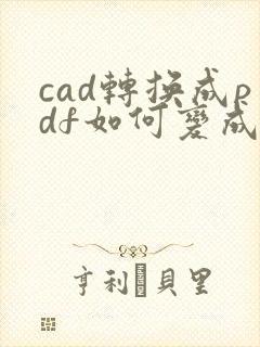 cad转换成pdf如何变成黑色