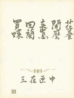 买回来开花的蝴蝶兰怎么养