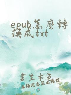 epub怎么转换成txt