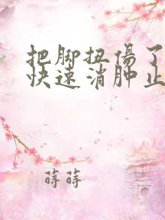 把脚扭伤了怎么快速消肿止痛