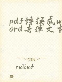 pdf转换成word去掉文本框