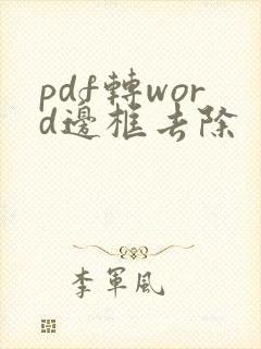 pdf转word边框去除