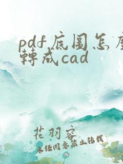 pdf底图怎么转成cad