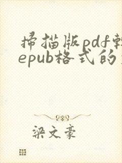 扫描版pdf转epub格式的文件