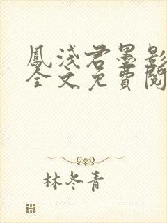 凤浅君墨影小说全文免费阅读