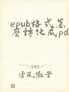 epub格式怎么转化成pdf