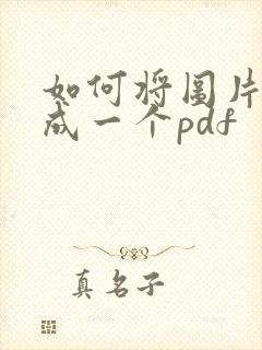 如何将图片转换成一个pdf
