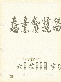 夫妻感情破裂离婚怎么挽回