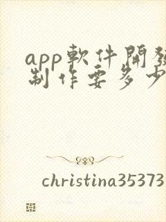 app软件开发制作要多少钱