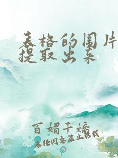 表格的图片怎么提取出来