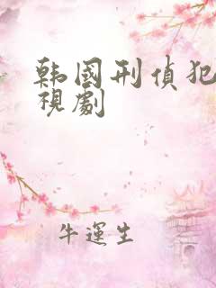 韩国刑侦犯罪电视剧
