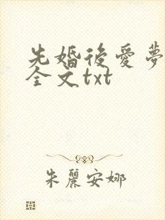 先婚后爱梦筱二全文txt