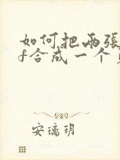 如何把两张pdf合成一个页面