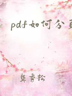 pdf如何分页
