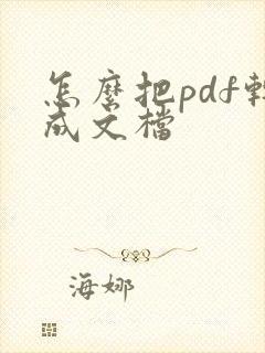 怎么把pdf转成文档
