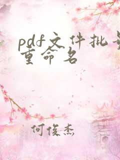 pdf文件批量重命名