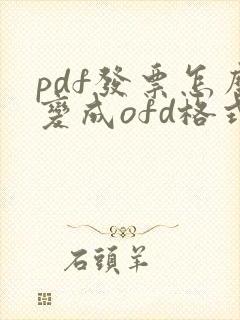 pdf发票怎么变成ofd格式发票