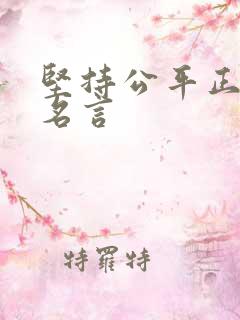 坚持公平正义的名言