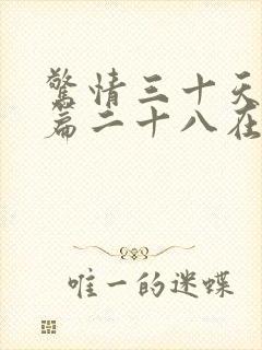 惊情三十天番外篇二十八在线阅读