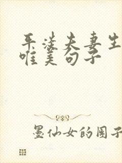 平淡夫妻生活的唯美句子
