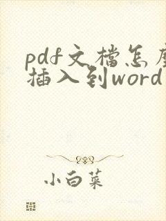 pdf文档怎么插入到word文档中