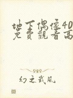 地下偶像40集免费观看高清