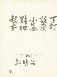 起点小说下载到本地怎么打开