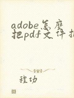 adobe怎么把pdf文件拆分成两个