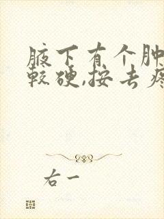 腋下有个肿块,较硬,按去疼痛