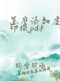 怎么添加虚拟打印机pdf