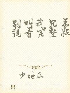 别叫我兄弟免费观看完整版