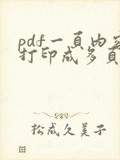 pdf一页内容打印成多页