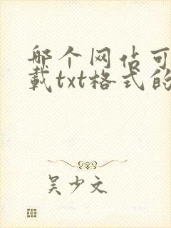 哪个网站可以下载txt格式的小说