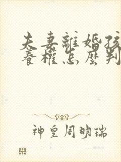 夫妻离婚孩子抚养权怎么判定 一方出轨