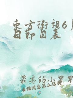 东方卫视6月1日节目表