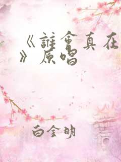 《谁会真在乎我》原唱
